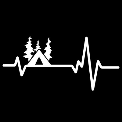 1 vnt. 16,6 cm* 7,7 CM smagi stovykla Eagle Scouts Fishing Heartbeat Vinilinis juodas/sidabrinis automobilio lipdukas, skirtas Toyota lipdukams