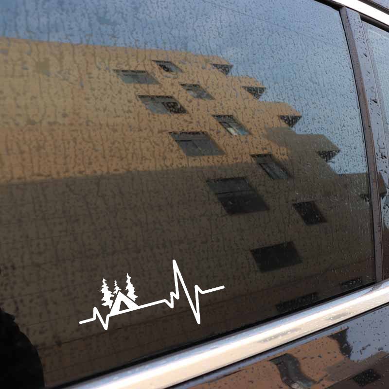 1 vnt. 16,6 cm* 7,7 CM smagi stovykla Eagle Scouts Fishing Heartbeat Vinilinis juodas/sidabrinis automobilio lipdukas, skirtas Toyota lipdukams