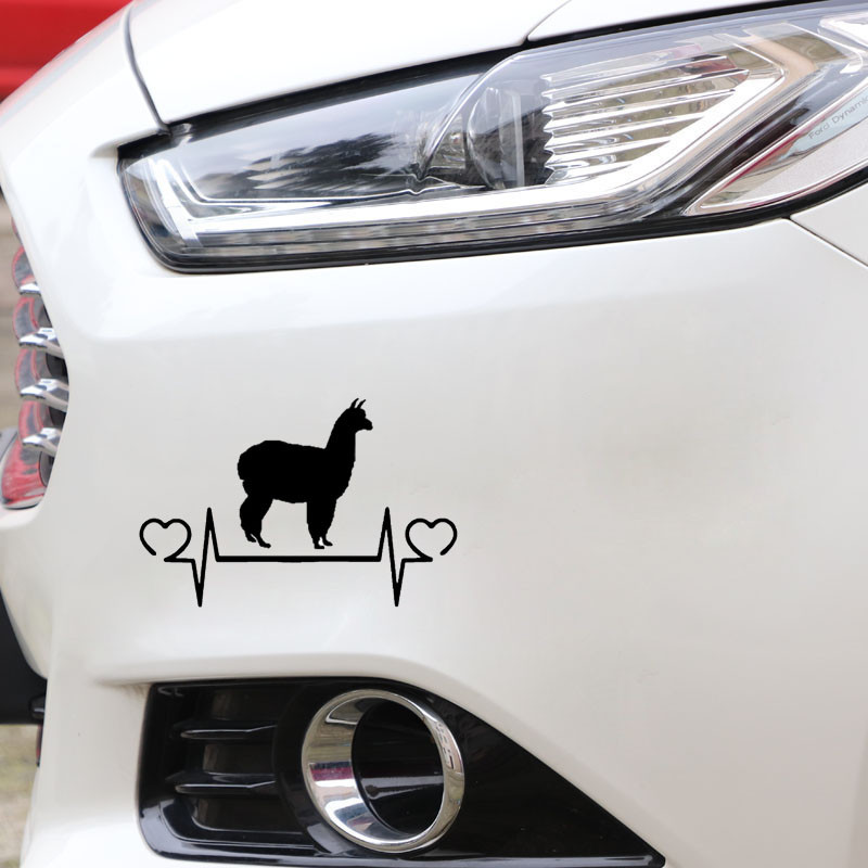 1 buc 13,6 CM * 9 CM Drăguț Alpaca Lifeline Heartbeat Vinil Motocicletă Autocolant Autocolant pentru Autocolante Audi