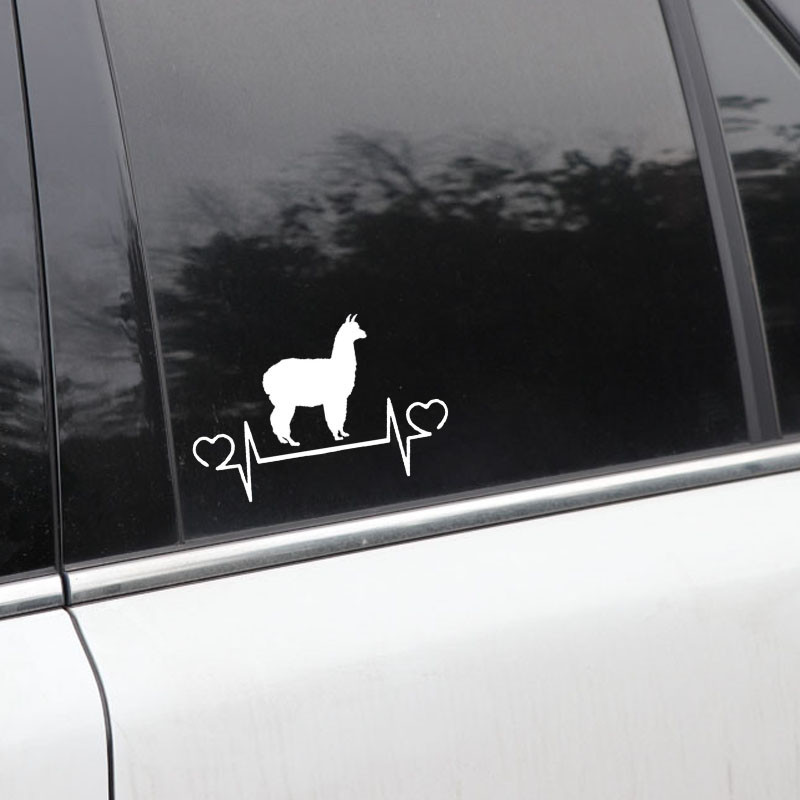 1 buc 13,6 CM * 9 CM Drăguț Alpaca Lifeline Heartbeat Vinil Motocicletă Autocolant Autocolant pentru Autocolante Audi