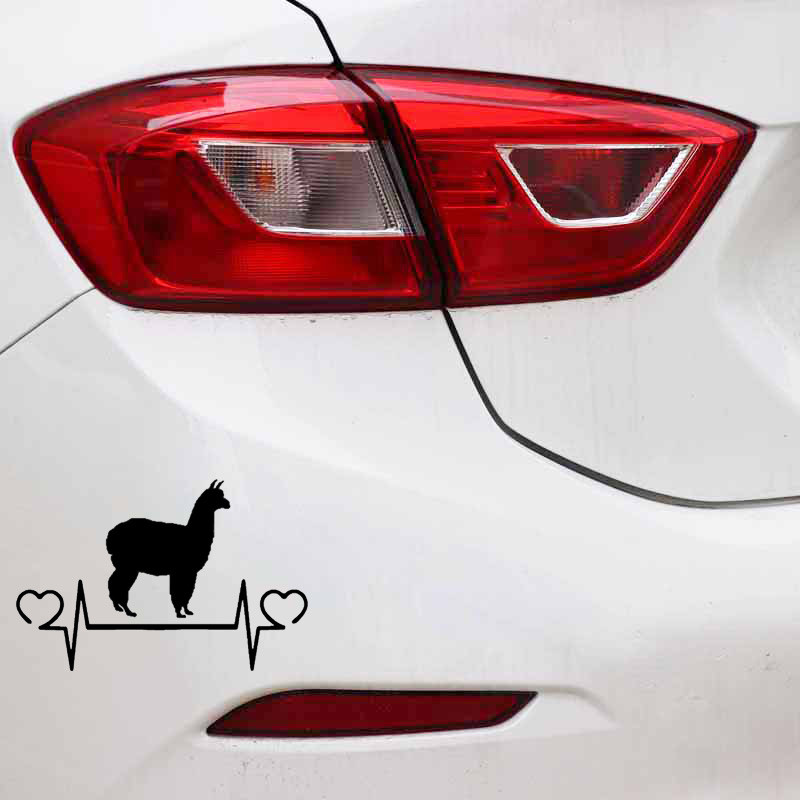 1 buc 13,6 CM * 9 CM Drăguț Alpaca Lifeline Heartbeat Vinil Motocicletă Autocolant Autocolant pentru Autocolante Audi