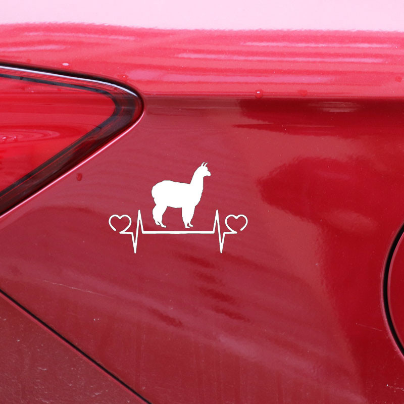 1 buc 13,6 CM * 9 CM Drăguț Alpaca Lifeline Heartbeat Vinil Motocicletă Autocolant Autocolant pentru Autocolante Audi