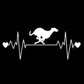 1 tk 16,5cm*6,7cm Lovely Dog Racing Whippet Heartbeat Line Vinüülmust/hõbedane autokleebis Buicki kleebistele