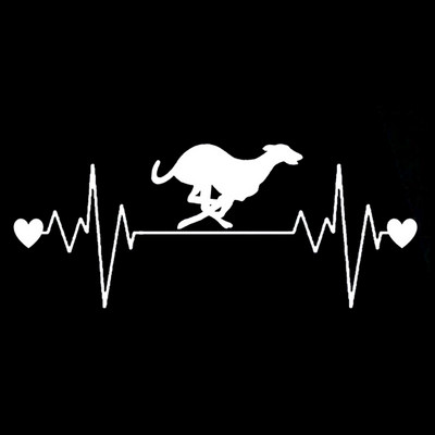 1 tk 16,5cm*6,7cm Lovely Dog Racing Whippet Heartbeat Line Vinüülmust/hõbedane autokleebis Buicki kleebistele