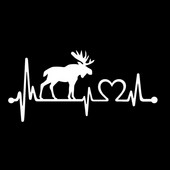 1 TK 14cm*6,7cm Moose Elk Heartbeat Lifeline vinüülmootorratta must/hõbedane autokleebis Mercedese kleebistele