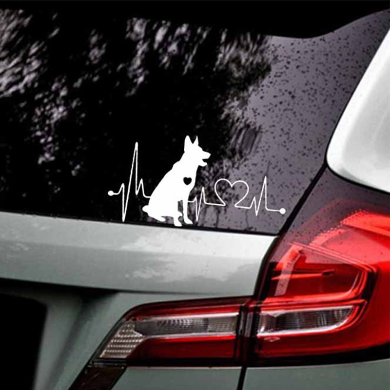 Saksa lambakoera vinüülkile kleebised Heartbeat Multifilm Loomade Põrkeraua Autokleebis Must/hõbedane Autode tarvikud 18cm*9,5cm