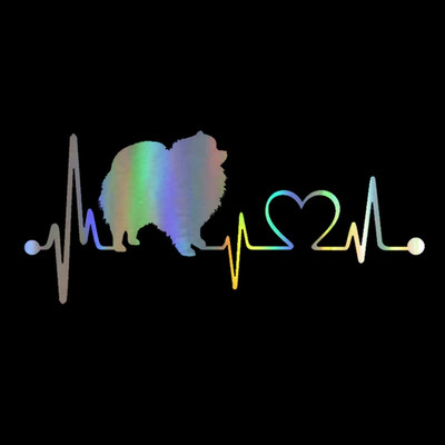 1 vnt. 3D Pomeranijos šuns širdies plakimo lipdukas ant automobilio juokingų lipdukų ir lipdukų Vinilinis automobilio stilius 17,8*7,6 cm