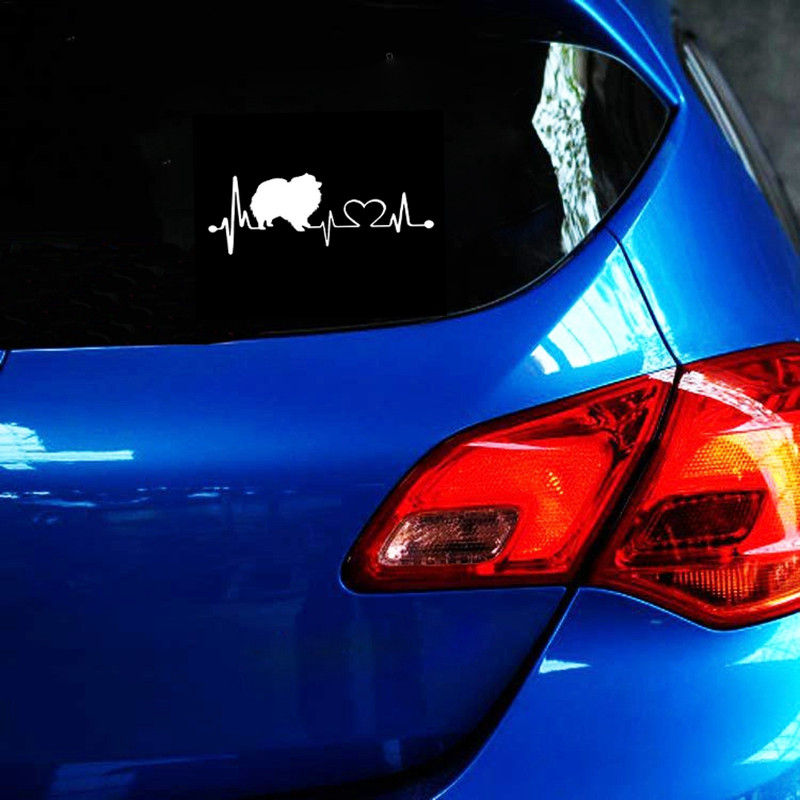 1 vnt. 3D Pomeranijos šuns širdies plakimo lipdukas ant automobilio juokingų lipdukų ir lipdukų Vinilinis automobilio stilius 17,8*7,6 cm
