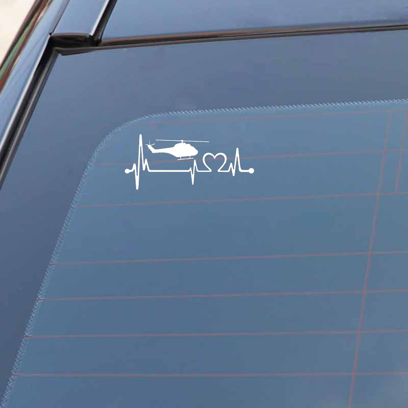 1 BUC 15,3 CM * 6,6 CM Elicopter Bătăi inimii Lifeline Chopper Pilot Vinil Autocolant negru/argintiu pentru autocolante Ford Mustang
