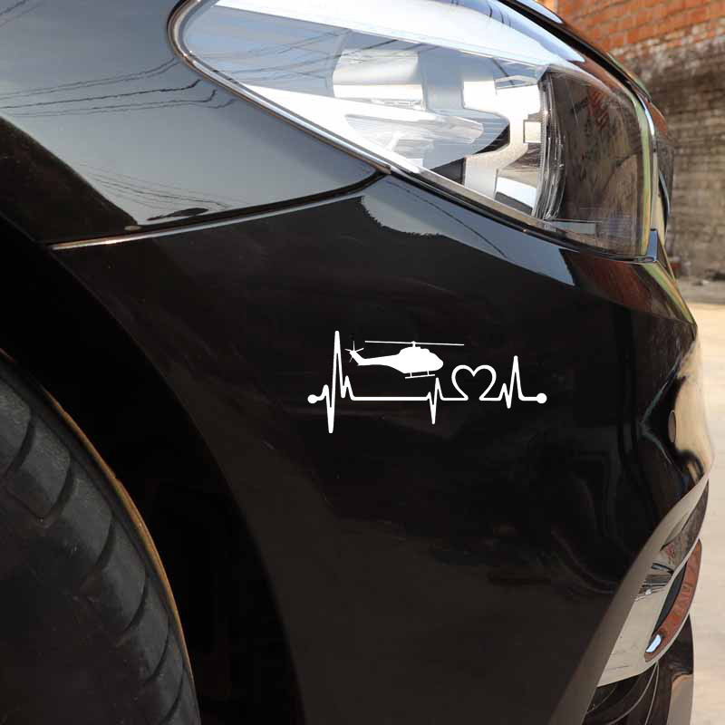 1 BUC 15,3 CM * 6,6 CM Elicopter Bătăi inimii Lifeline Chopper Pilot Vinil Autocolant negru/argintiu pentru autocolante Ford Mustang