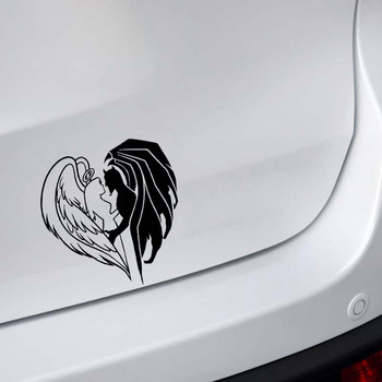 Get Together Become Heart Demon Angel Decal Μαύρο/Ασημί αυτοκόλλητο αυτοκινήτου βινυλίου Silhoutte που καλύπτει τα ανταλλακτικά αυτοκινήτου του αμαξώματος 14,5*15,1cm