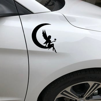 Fairy and Moon with Star Vinyl Decal Fashion Bonk Decoration Αυτοκόλλητο αυτοκινήτου Ανταλλακτικά αυτοκινήτου 16,2X14,6CM