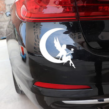 Fairy and Moon with Star Vinyl Decal Fashion Bonk Decoration Αυτοκόλλητο αυτοκινήτου Ανταλλακτικά αυτοκινήτου 16,2X14,6CM