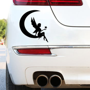 Fairy and Moon with Star Vinyl Decal Fashion Bonk Decoration Αυτοκόλλητο αυτοκινήτου Ανταλλακτικά αυτοκινήτου 16,2X14,6CM