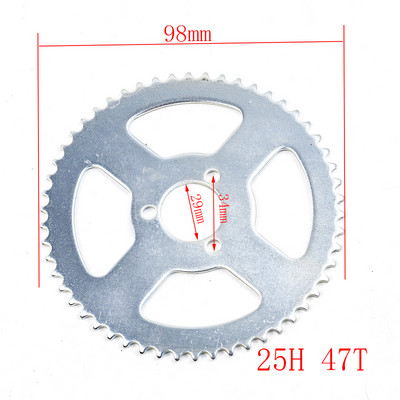 25H tagumine ketiratas 47t 55t 62t 65t 68t 70t 76t 80t 92t hambad 26/29/34/54mm 47cc 49cc 2-taktilise Mini Moto ATV Quad jaoks