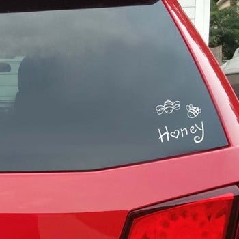 15,2M*15,1cm Εκθαμβωτικό ευαίσθητο έντομο Honey Bee Lovely Vinyl Decal Cool Αυτοκόλλητο αυτοκινήτου Μαύρο/Ασημί για την Chrysler