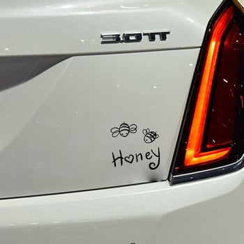 15,2M*15,1cm Εκθαμβωτικό ευαίσθητο έντομο Honey Bee Lovely Vinyl Decal Cool Αυτοκόλλητο αυτοκινήτου Μαύρο/Ασημί για την Chrysler