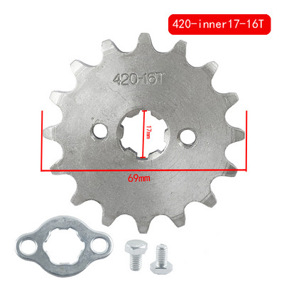 Žvaigždė 17mm 20mm 10T 11T 12T 13T 14T 15T 16T 17T 18T 19T skirta 50cc 70cc 90cc 110cc priekinis variklis Motocross 420 žvaigždutė