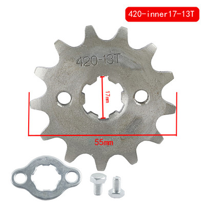 Žvaigždė 17mm 20mm 10T 11T 12T 13T 14T 15T 16T 17T 18T 19T skirta 50cc 70cc 90cc 110cc priekinis variklis Motocross 420 žvaigždutė