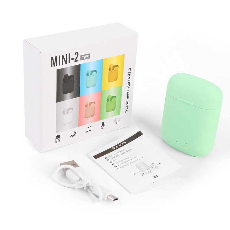 Mini-2 Tws Earphone Blue 5.0 ausinės belaidės ausinės su mikrofono įkrovimo dėžute Mini ausinės Sportinės ausinės, skirtos išmaniesiems telefonams i7s