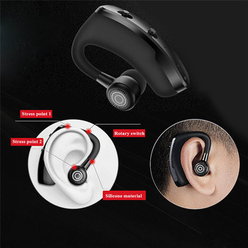 V9 Слушалки Бизнес Bluetooth Слушалки Кука за уши Безжични слушалки CSR HiFi Стерео Слушалки за намаляване на шума за iPhone Samsung