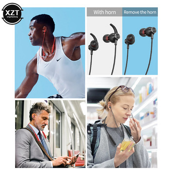 Ασύρματα ακουστικά Bluetooth 5.0 Μαγνητικό λουρί για αθλητικό τρέξιμο Ακουστικά ακουστικών Αδιάβροχα ακουστικά μείωσης θορύβου