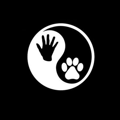 Αυτοκόλλητο αυτοκινήτου 10X10cm Yin Yang Human Hand Dog Print Paw Αυτοκόλλητο αυτοκινήτου Παράθυρο βινυλίου Decal Ανταλλακτικά αυτοκινήτου KK PVC