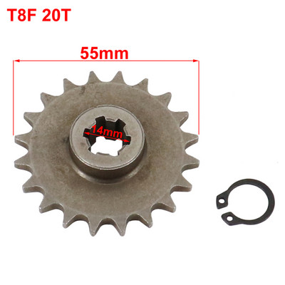T8F 11T 14T 17T 20T Dantinė priekinė sankabos pavarų dėžė krumpliaratis 47cc 49cc 2 taktų keturračio keturračio purvo kišeninis mini motociklas