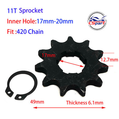 9T 10T 11T 12T 13T 14T 15T 16T 17T 18T 420 17MM 20MM esimootori ketiratas Honda Dirt bike ATV Quad Mootorrattale 50CC ~ 160CC