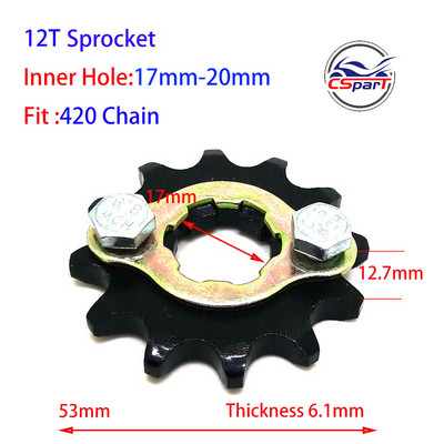 9T 10T 11T 12T 13T 14T 15T 16T 17T 18T 420 17MM 20MM esimootori ketiratas Honda Dirt bike ATV Quad Mootorrattale 50CC ~ 160CC