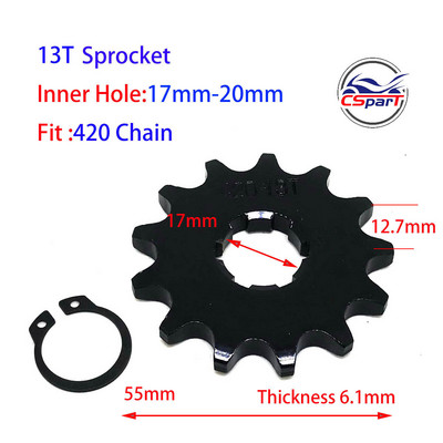9T 10T 11T 12T 13T 14T 15T 16T 17T 18T 420 17MM 20MM esimootori ketiratas Honda Dirt bike ATV Quad Mootorrattale 50CC ~ 160CC