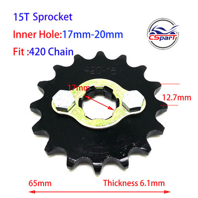 9T 10T 11T 12T 13T 14T 15T 16T 17T 18T 420 17MM 20MM esimootori ketiratas Honda Dirt bike ATV Quad Mootorrattale 50CC ~ 160CC