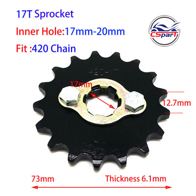 9T 10T 11T 12T 13T 14T 15T 16T 17T 18T 420 17MM 20MM esimootori ketiratas Honda Dirt bike ATV Quad Mootorrattale 50CC ~ 160CC