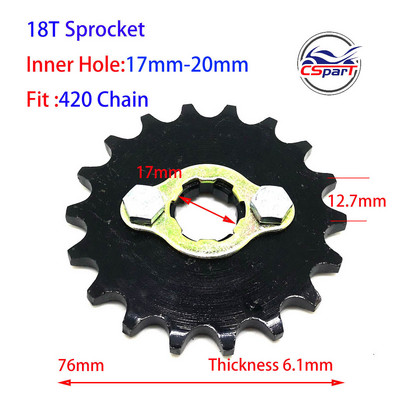 9T 10T 11T 12T 13T 14T 15T 16T 17T 18T 420 17MM 20MM esimootori ketiratas Honda Dirt bike ATV Quad Mootorrattale 50CC ~ 160CC