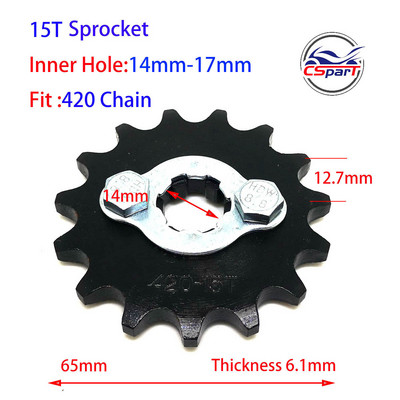 9T 10T 11T 12T 13T 14T 15T 16T 17T 18T 420 17MM 20MM esimootori ketiratas Honda Dirt bike ATV Quad Mootorrattale 50CC ~ 160CC