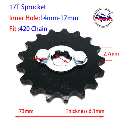 9T 10T 11T 12T 13T 14T 15T 16T 17T 18T 420 17MM 20MM esimootori ketiratas Honda Dirt bike ATV Quad Mootorrattale 50CC ~ 160CC