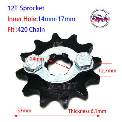 9T 10T 11T 12T 13T 14T 15T 16T 17T 18T 420 17MM 20MM esimootori ketiratas Honda Dirt bike ATV Quad Mootorrattale 50CC ~ 160CC