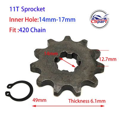 9T 10T 11T 12T 13T 14T 15T 16T 17T 18T 420 17MM 20MM esimootori ketiratas Honda Dirt bike ATV Quad Mootorrattale 50CC ~ 160CC