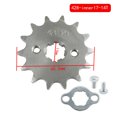 428# 17mm prednji lančanik motora 70 110 125cc 10 12 13 14 15 16 17 18 19T Pitbike Moped Skuter ATV Karting lanac Motocikl