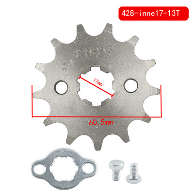 428# 17mm prednji lančanik motora 70 110 125cc 10 12 13 14 15 16 17 18 19T Pitbike Moped Skuter ATV Karting lanac Motocikl
