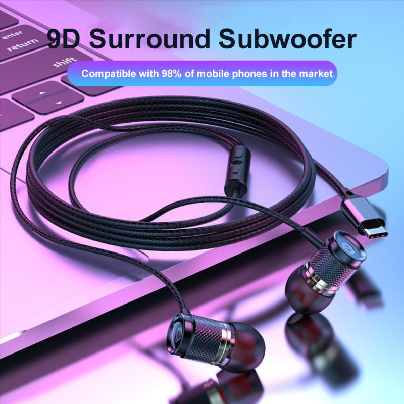 Žaidimų laidinės ausinės Lengvos su mikrofonu Hifi ausinės Muzika Sportinės ausinės Telefono priedai Reguliuojamas garsumas 3,5 mm / usb C