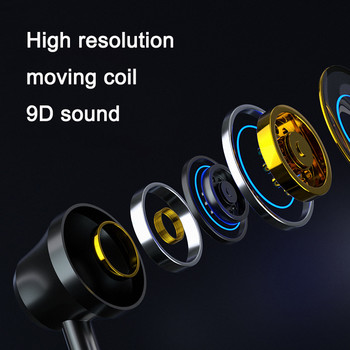 Ασύρματα ακουστικά V5.1 Ακουστικά συμβατά με Bluetooth Bass Stereo Ασύρματη ζώνη λαιμού Ακουστικά μείωσης θορύβου
