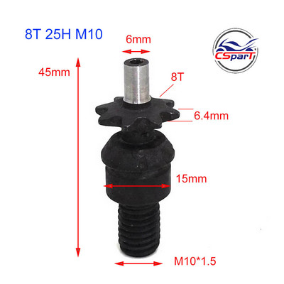 6T 7T 8T 9T 25H T8F M8 M10 kettsiduri käigukast eesmine ketiratas 2-taktilisele 47cc 49cc mootori taskurattale Mini Moto ATV Quad