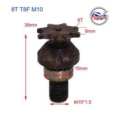 6T 7T 8T 9T 25H T8F M8 M10 kettsiduri käigukast eesmine ketiratas 2-taktilisele 47cc 49cc mootori taskurattale Mini Moto ATV Quad