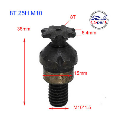6T 7T 8T 9T 25H T8F M8 M10 kettsiduri käigukast eesmine ketiratas 2-taktilisele 47cc 49cc mootori taskurattale Mini Moto ATV Quad