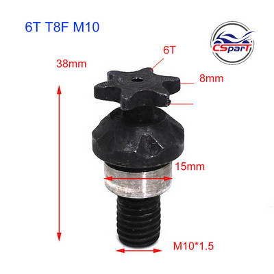 6T 7T 8T 9T 25H T8F M8 M10 kettsiduri käigukast eesmine ketiratas 2-taktilisele 47cc 49cc mootori taskurattale Mini Moto ATV Quad