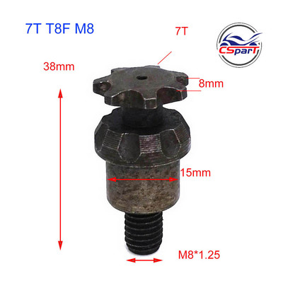 6T 7T 8T 9T 25H T8F M8 M10 kettsiduri käigukast eesmine ketiratas 2-taktilisele 47cc 49cc mootori taskurattale Mini Moto ATV Quad