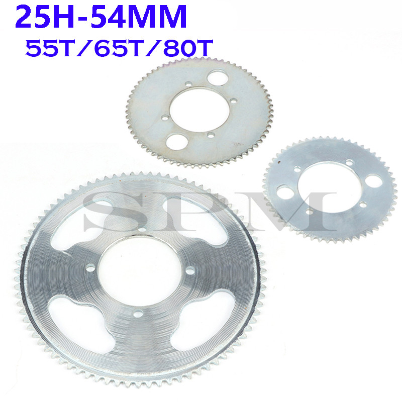 Galinė žvaigždutė 25H 47t 55t 62t 64t 66t 65t 68t 70t 72t 76t 80t 92t 26/29/54MM tinka mikro motociklo dvitakčiai žvaigždutei