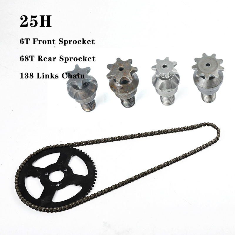 25H kett 138 lingid 68T tagumine ketiratas + siduritrummel käigukast eesmine hammaskett 49cc 2-taktilise mini moto taskuratta ATV Quad jaoks