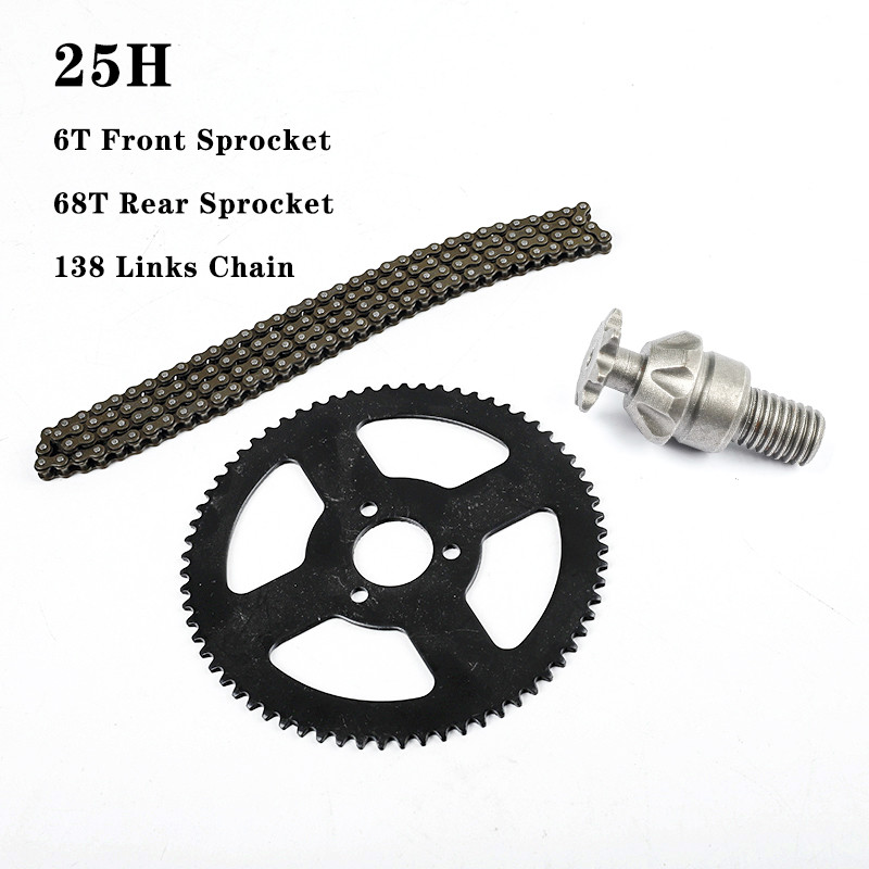 Baduglobal.ro Lant 25H 138 verigi 68T Pinion spate + Ambreiaj
